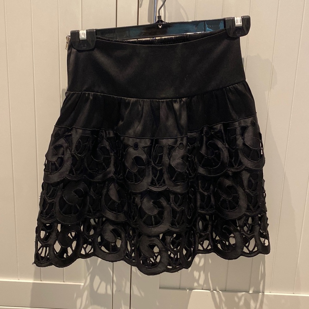 Black satin skirt